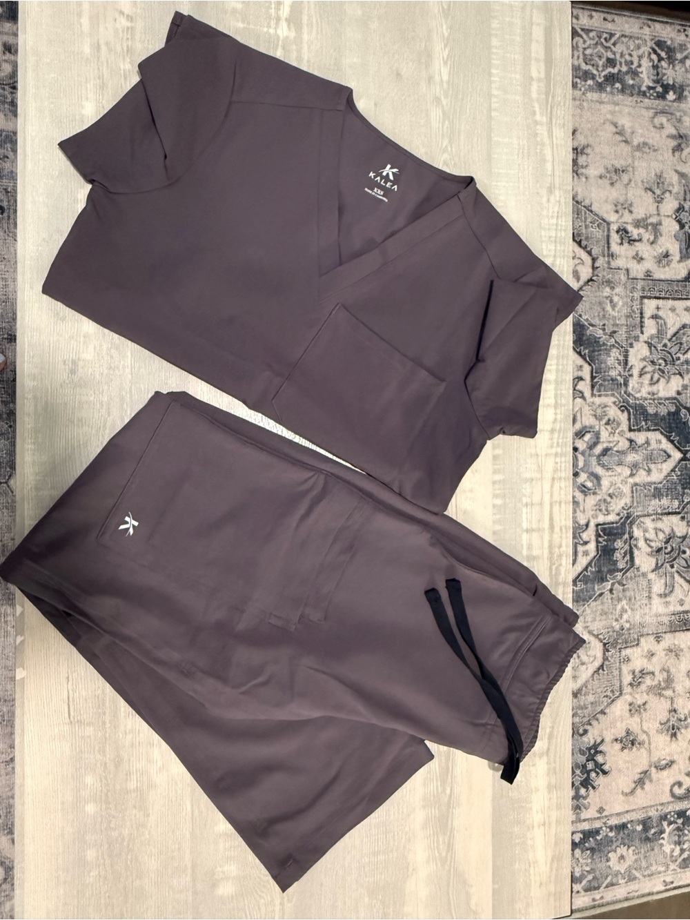Professional Track Pants & V-Neck Top in Grey